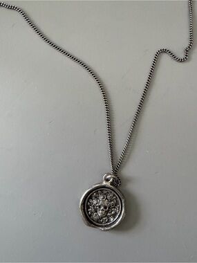 Pyrrha “Live Every Moment “sterling silver talisman necklace .